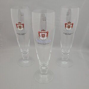 Set of 3 Furstenberg Furstliche Footed Pilsner Beer Glass Barware 0.3 L Germany